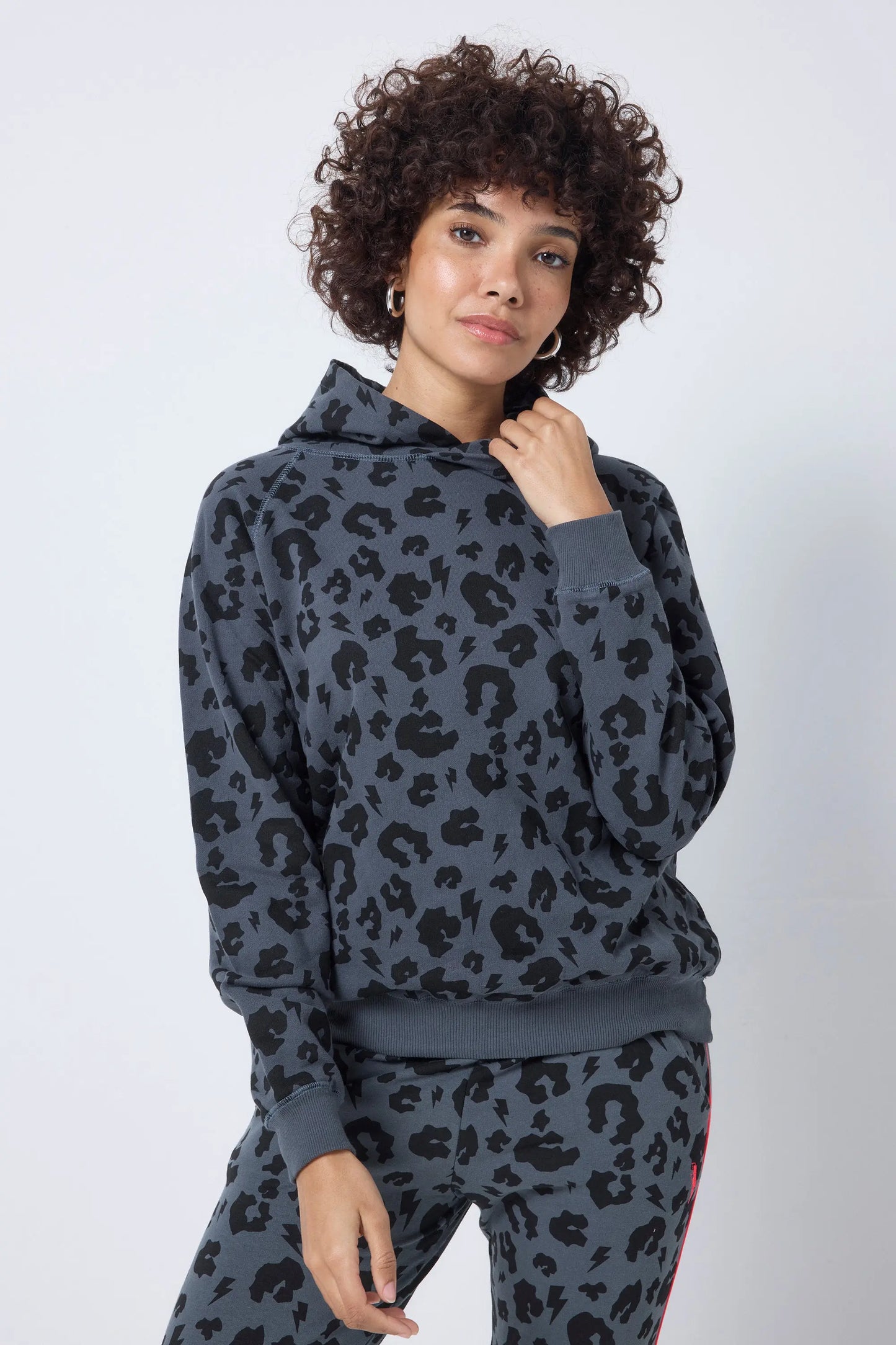Grey Leopard Hoodie Scamp & Dude