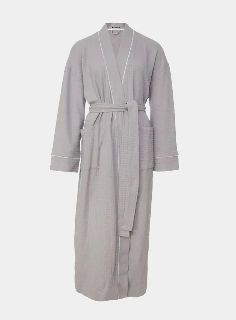 Grey Luxury Suite Waffle Robe Pretty You London