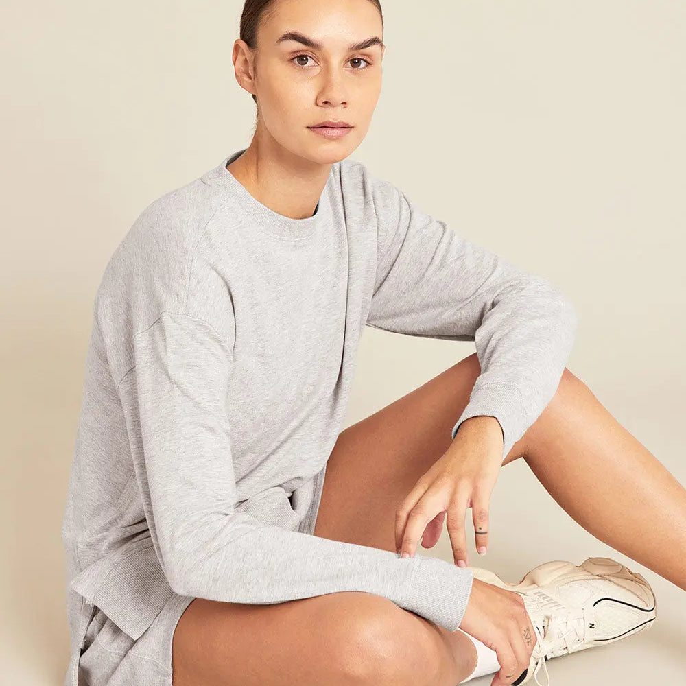 Grey Marl Women's Bamboo Lightweight Pullover Boody