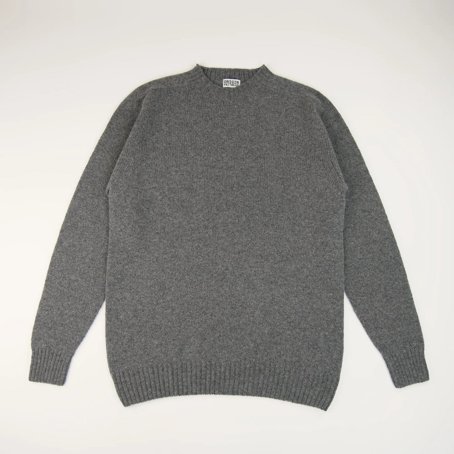 Grey Mens Seamless Crew Jumper Origin Knitwear