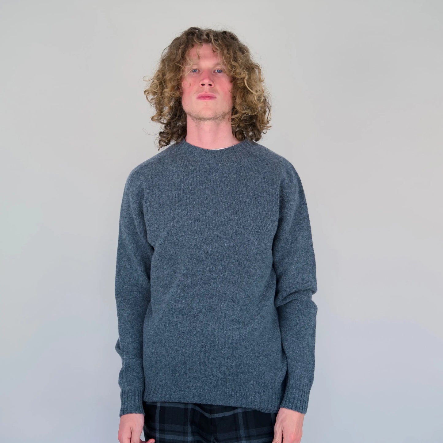 Grey Mens Seamless Crew Jumper Origin Knitwear