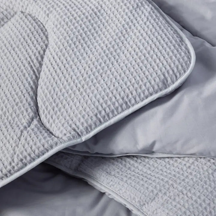 Grey Night Owl Natural Cotton Waffle Coverless Duvet The Fine Bedding Company