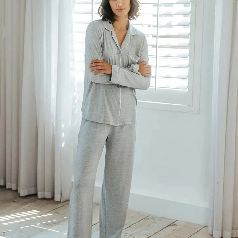 Grey TENCELª Modal Short Button Up Women's Pyjama Set Chelsea Peers