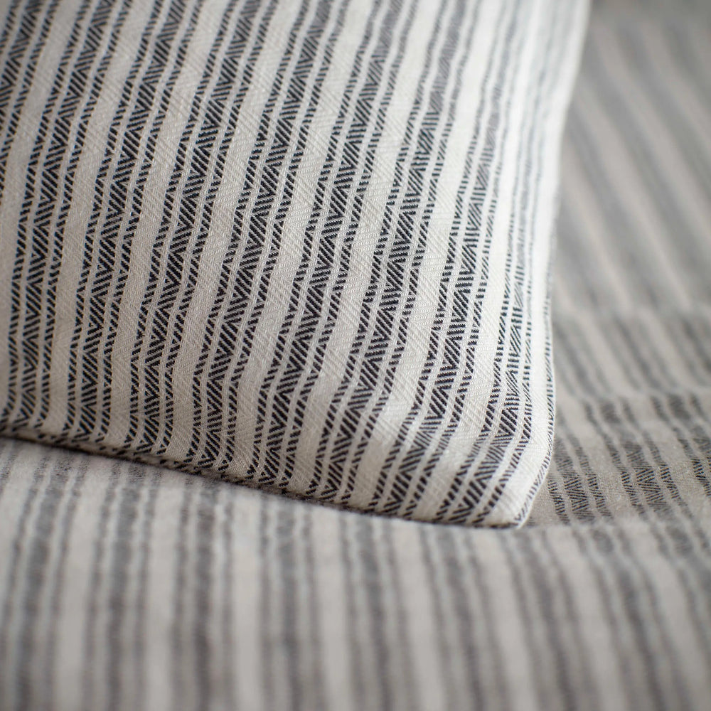 Grey Ticking Stripe Cotton Linen Housewife Pillowcase The Secret Linen Store