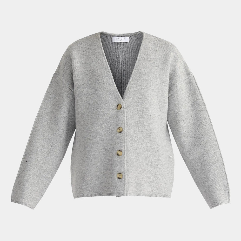 Grey Two-Tone Cardigan Paisie