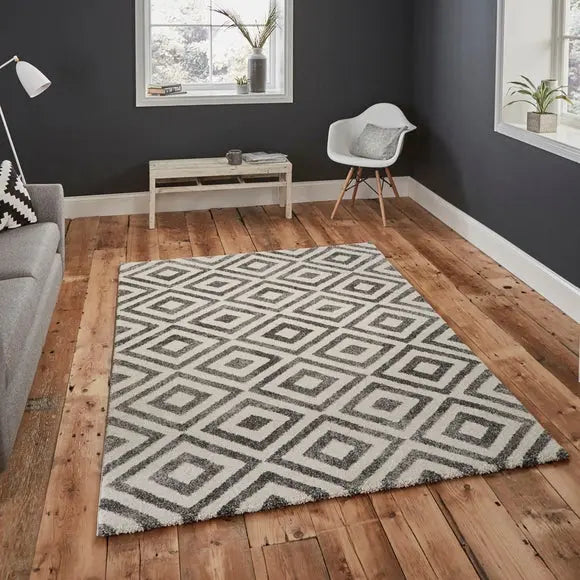 Grey and White Elegant 4893 Rug Dunelm