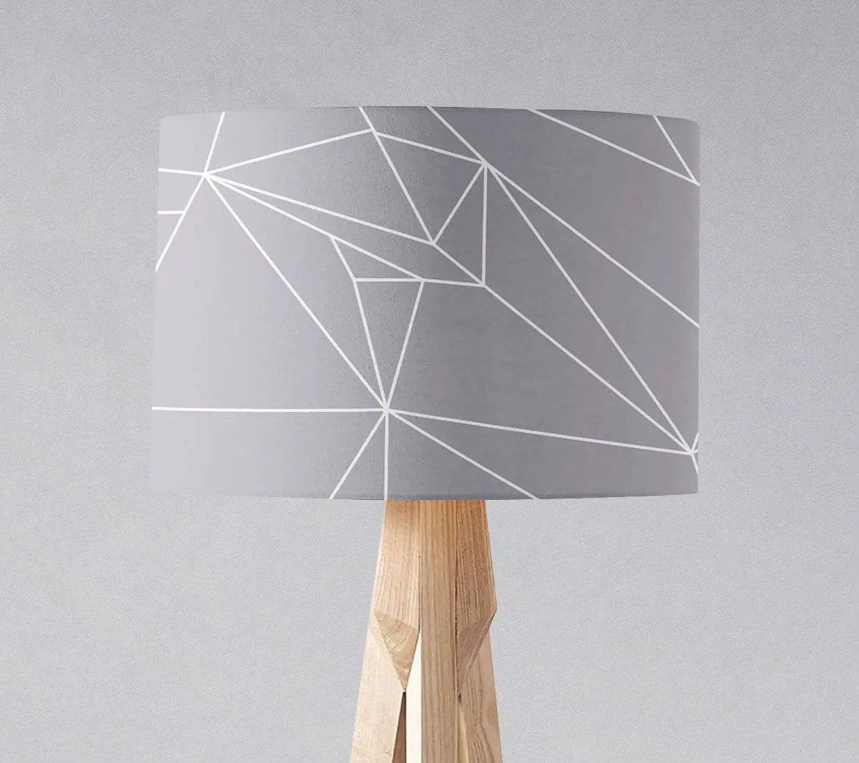 Grey with a White Lines Geometric Design Lampshade, Ceiling or Table Lamp Shade Shadow bright
