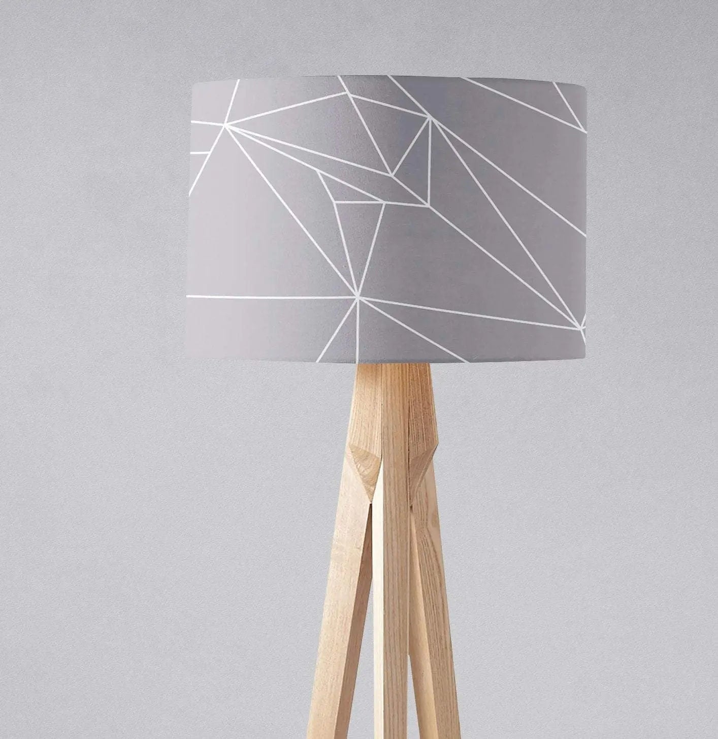 Grey with a White Lines Geometric Design Lampshade, Ceiling or Table Lamp Shade Shadow bright