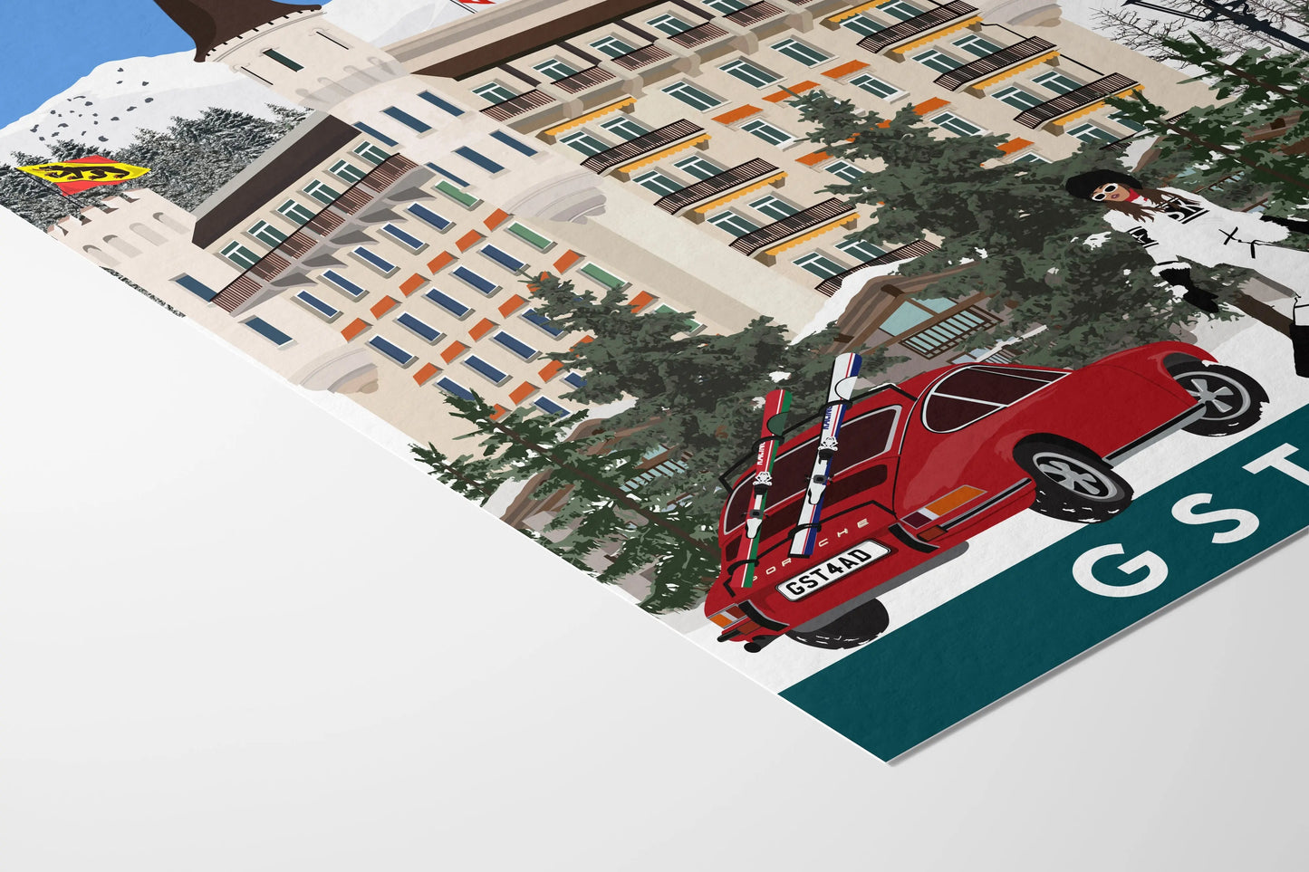 Gstaad, Switzerland Travel art by SAX Doodle