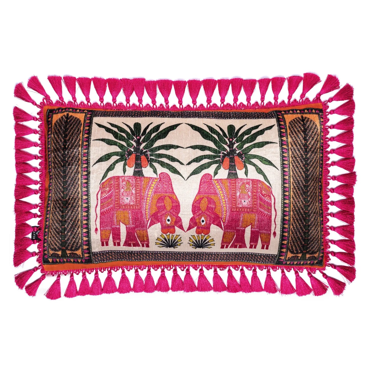 Gulabi Nandi Cotton Velvet Cushion Bivain
