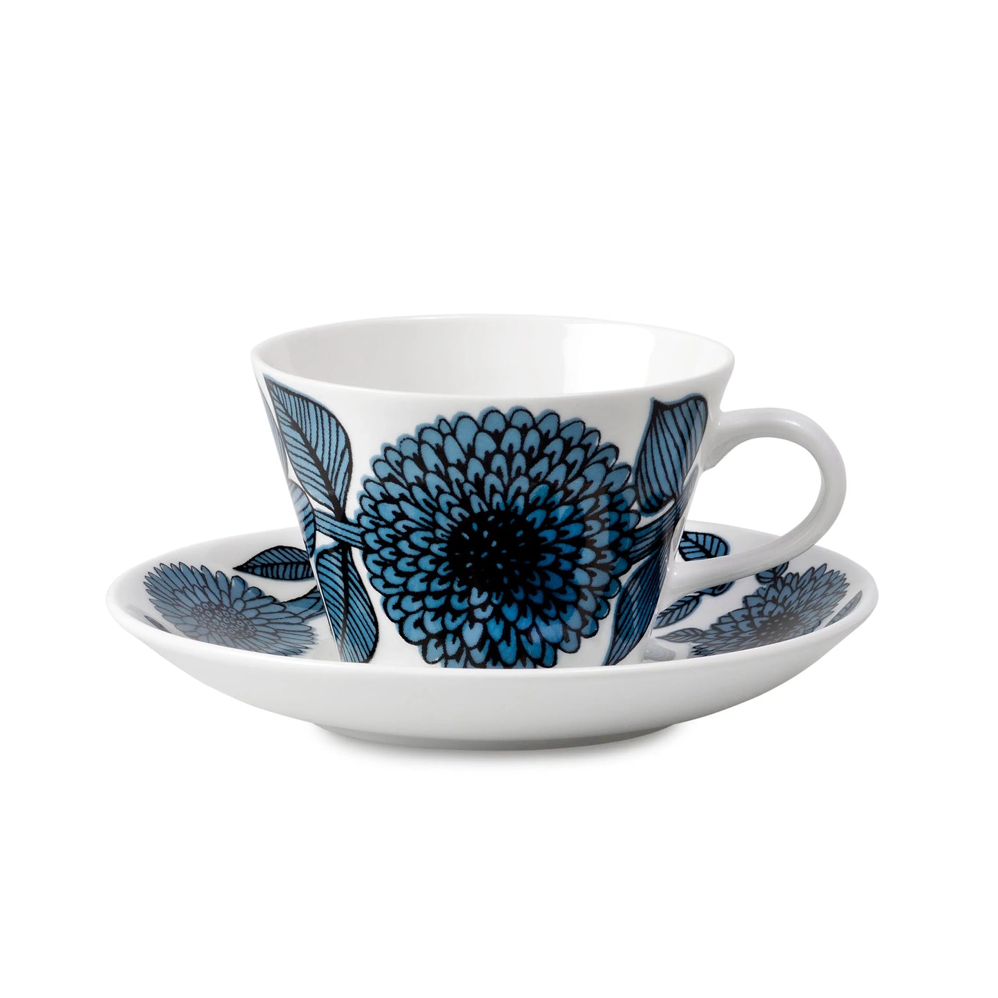 Gustavsbergs Porslinsfabrik BlŒ Aster Coffee Set Cone Coffee Cup + Saucer Gustavsbergs Porslinsfabrik