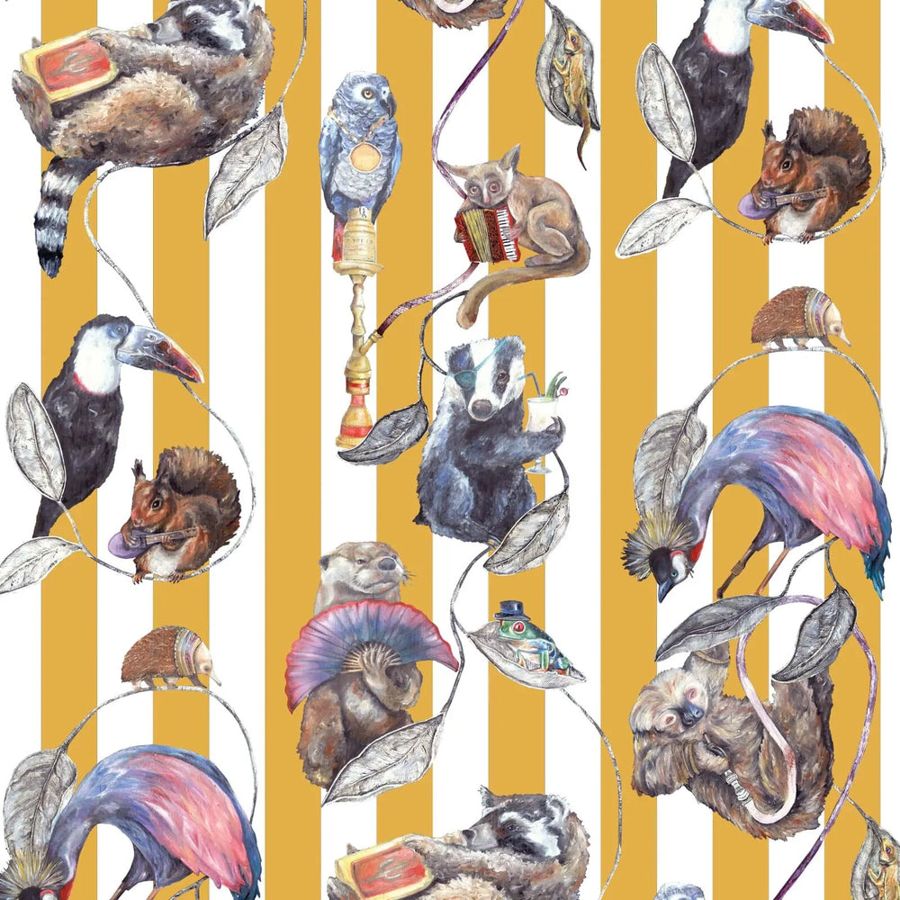 HACKNEY EMPIRE Wallpaper - Ochre Stripe House of Hackney