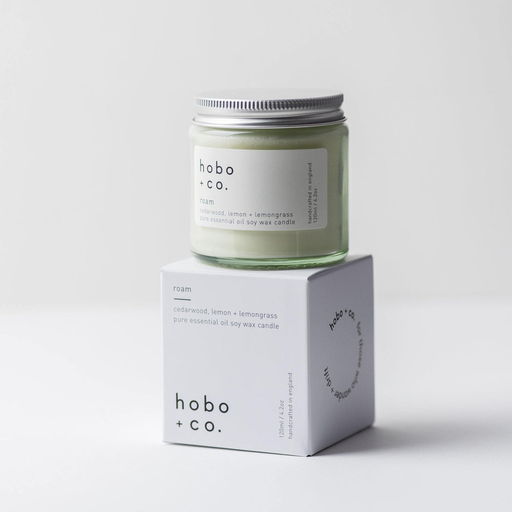 Roam Small Aromatherapy Essential Oil Scented Soy Candle hobo + co.