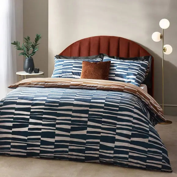 HÖEM Piper Cotton Rich Dusk Duvet Cover & Pillowcase Set Dunelm