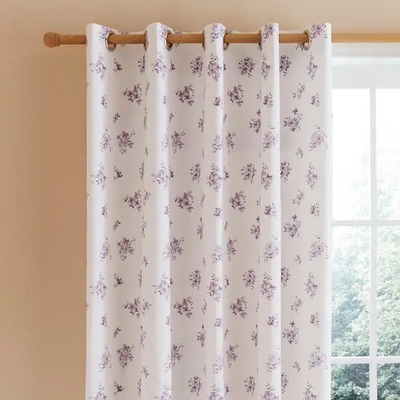 Hailey Ditsy Blackout Eyelet Curtains Dunelm