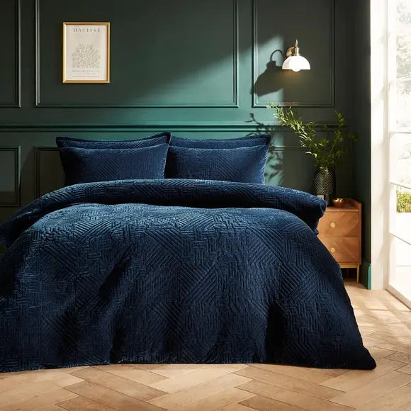 Haisley Geometric Duvet Cover and Pillowcase Set Dunelm