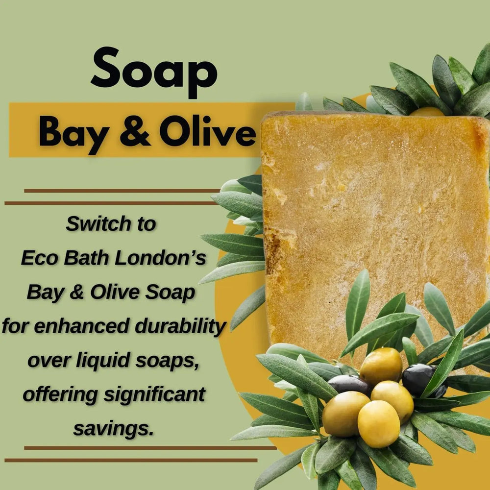 Hand Made Bay & Olive Soap (+/- 200gr) Eco Bath London