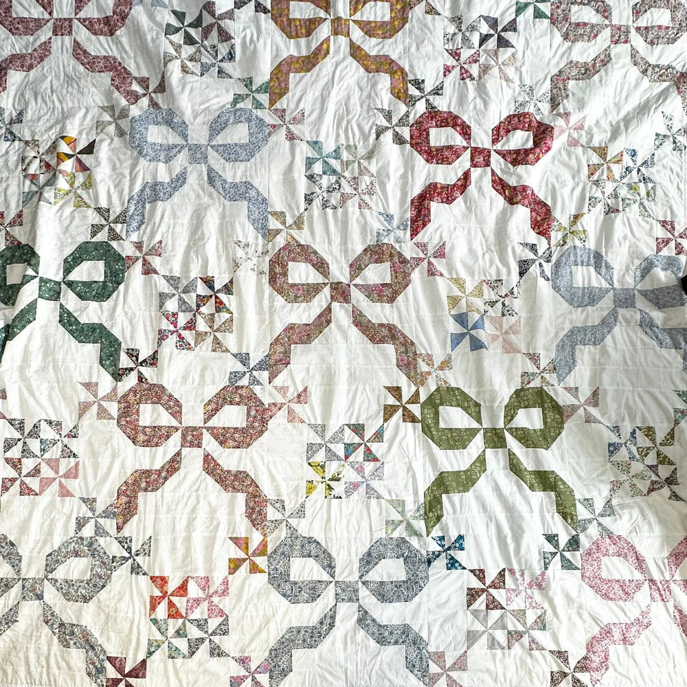 Handmade Liberty Fabric Patchwork Bedspread BOWS Coco & Wolf
