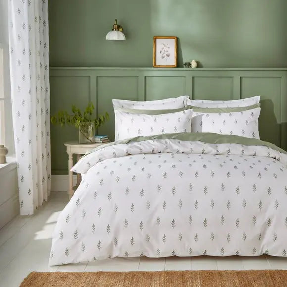 Harper Stem Floral 144 Thread Count Cotton Duvet Cover & Pillowcase Set Dunelm