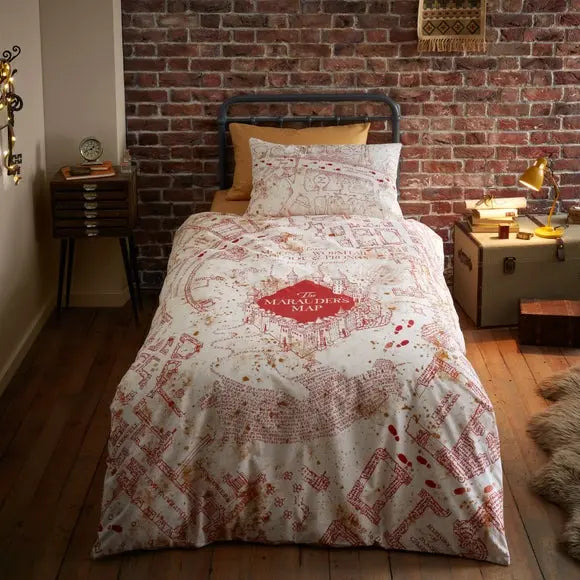 Harry Potter Marauders Map Duvet Cover and Pillowcase Set Dunelm