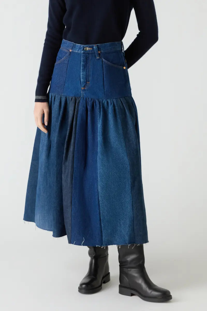 Harvard Skirt - E. L.V Denim - Dark Blue Bamford