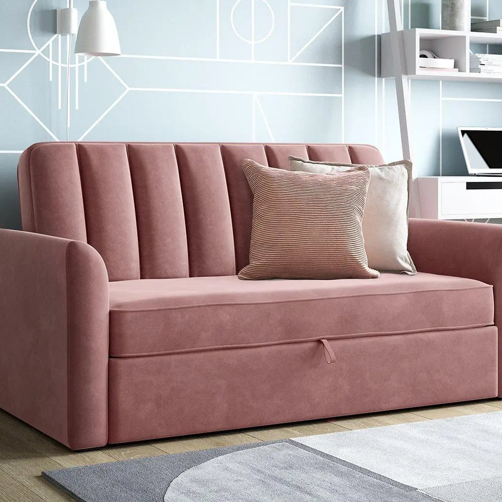 Hazel 2-Seater Sofa bed - Pink Dreams
