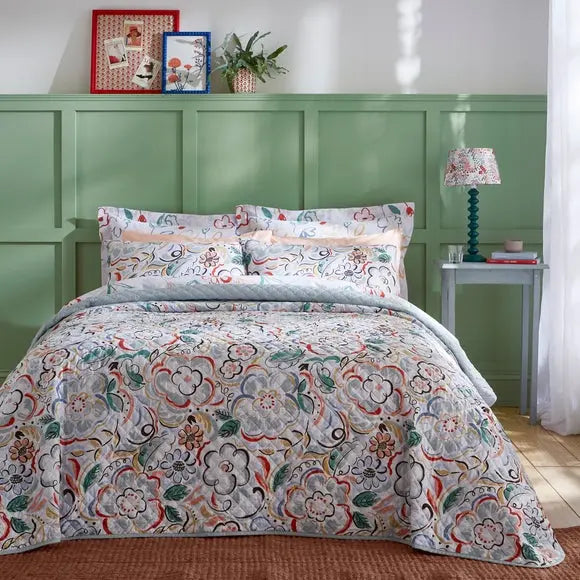Heart and Soul Ayva Floral Bedspread Dunelm