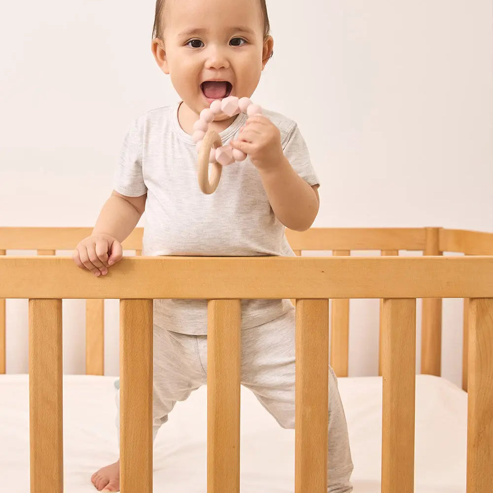 Heather Grey Baby Short Sleeve Bamboo T-Shirt Boody