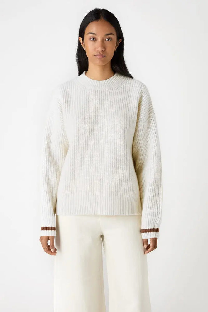 Hebe Lambswool Jumper - White Bamford