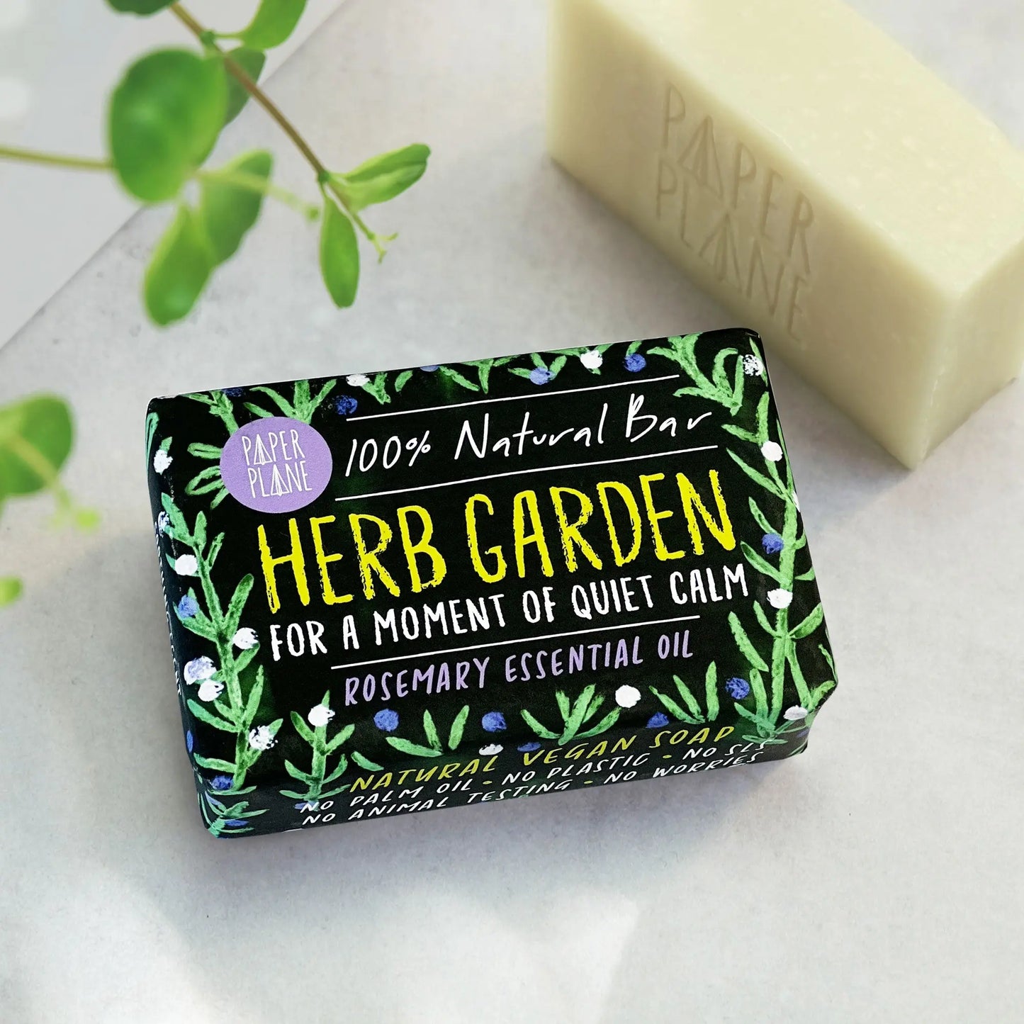 Herb Garden Rosemary Soap Bar 100% Natural and Vegan Paper Plane