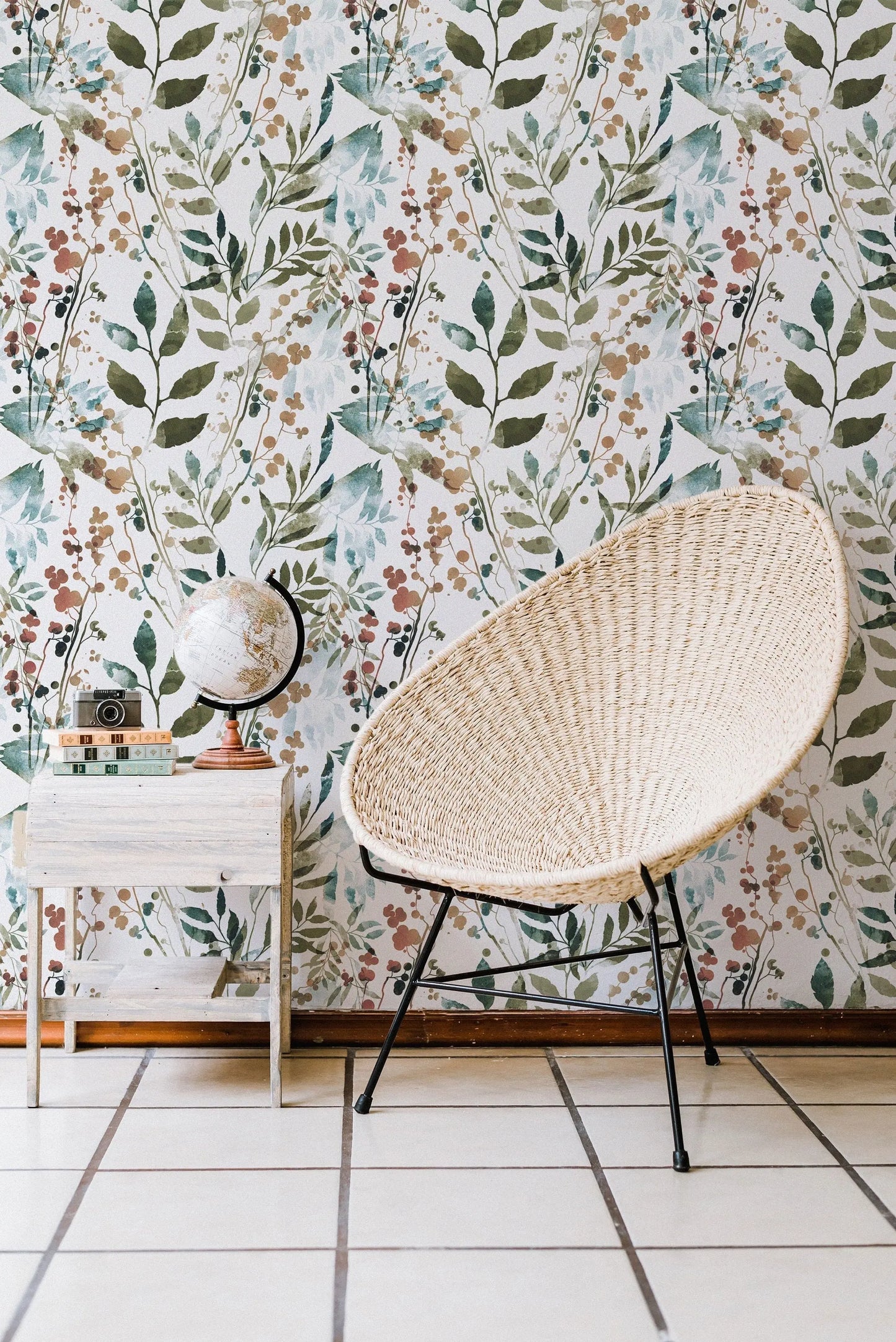 Herb Leaves Watercolour Wallpaper ClickWalls