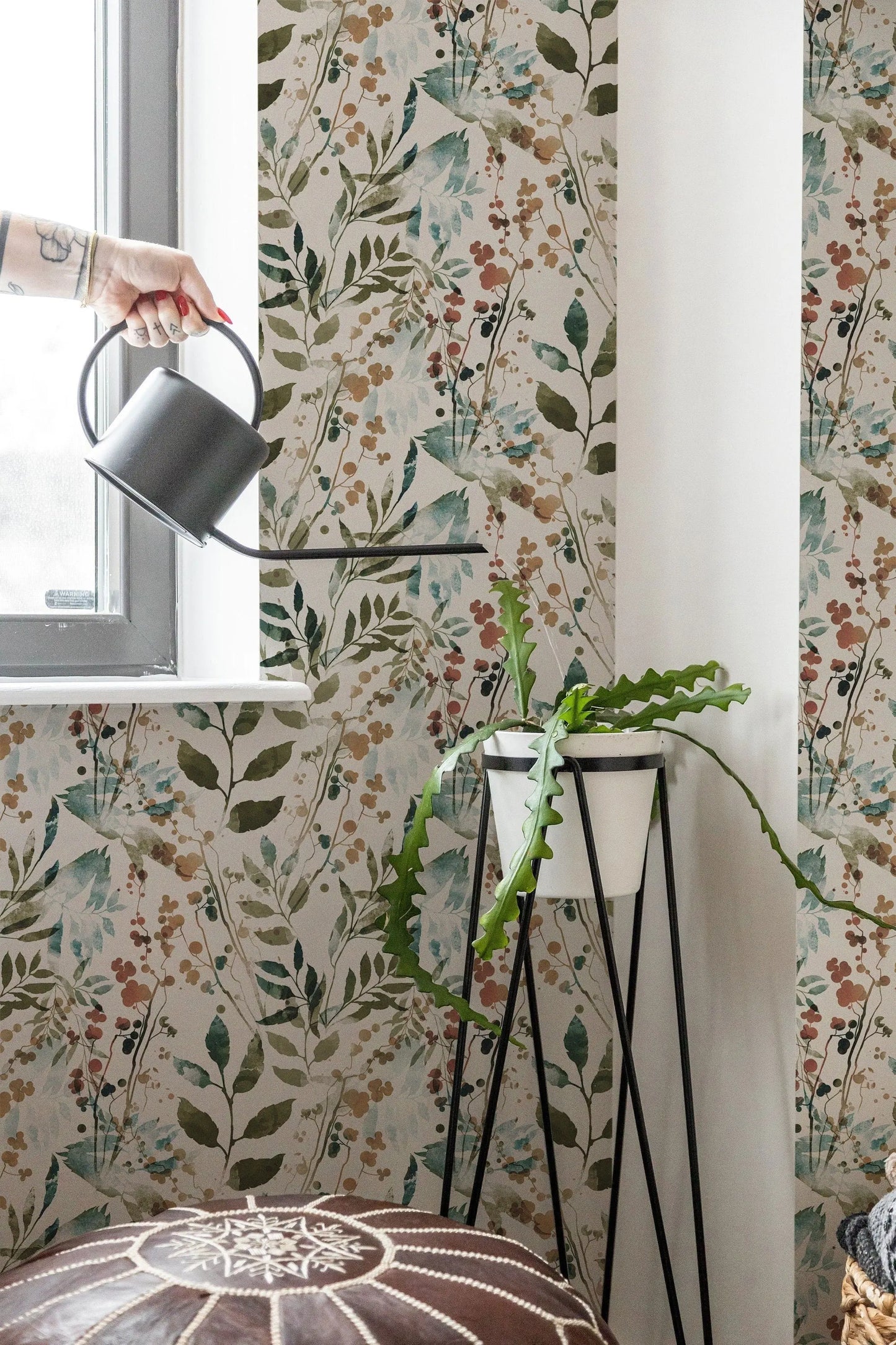 Herb Leaves Watercolour Wallpaper ClickWalls