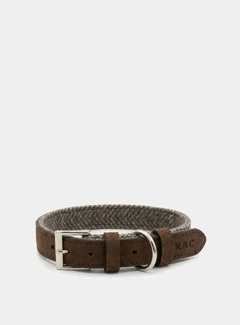 Herringbone & Leather Collar - Lincoln Ralph & Co