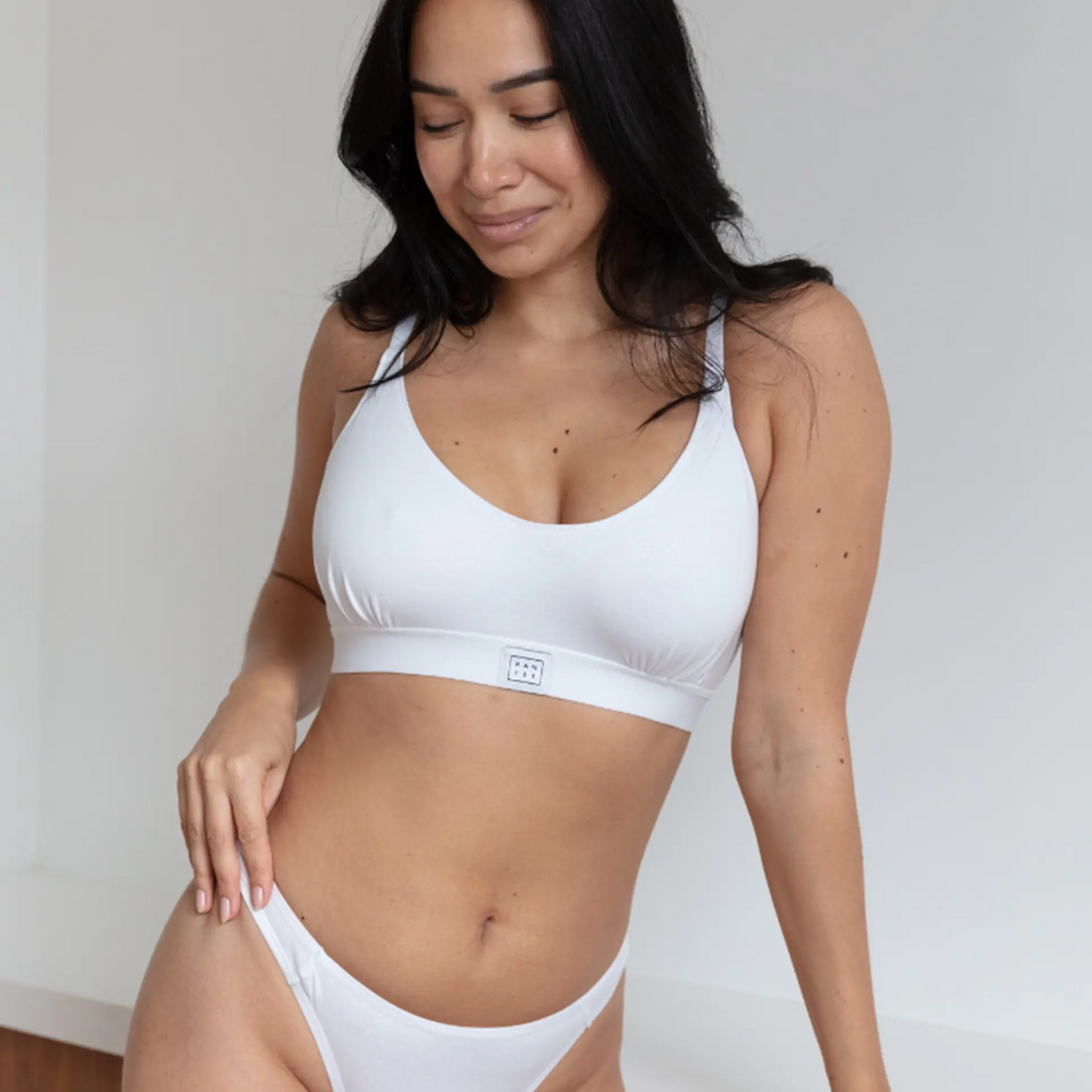 High-Rise Bikini, White Pantee