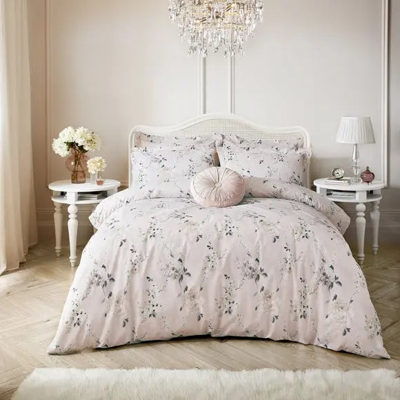Holly Willoughby Keeley Pink Duvet Cover & Pillowcase Set Dunelm