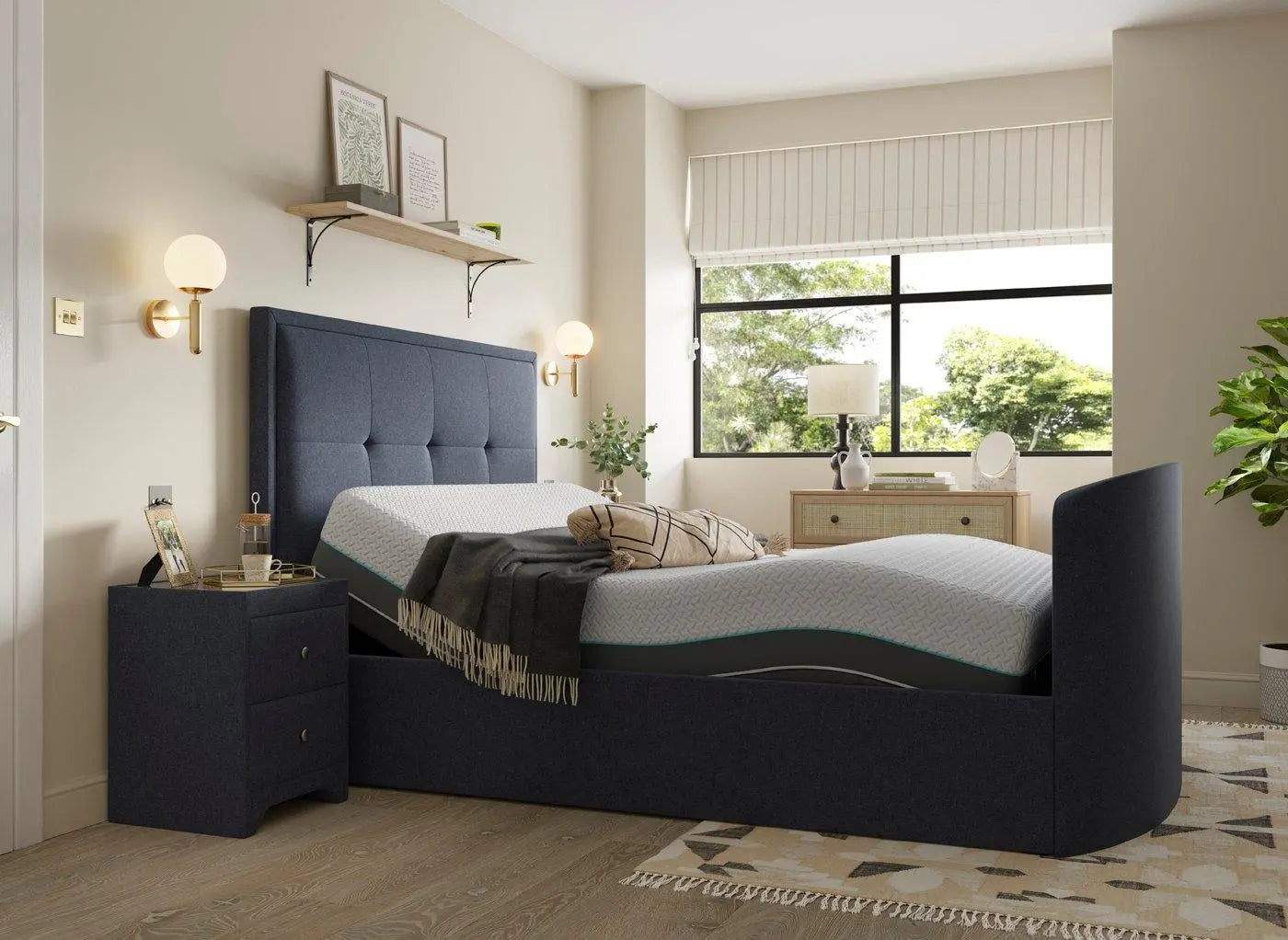 Hopkins Sleepmotion Adjustable Ottoman TV Bed - Blue Dreams