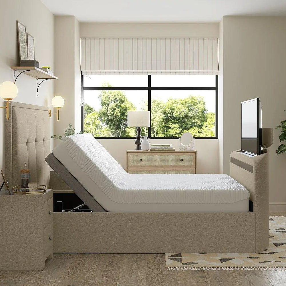 Hopkins Sleepmotion Adjustable Ottoman TV Bed - Cream Dreams