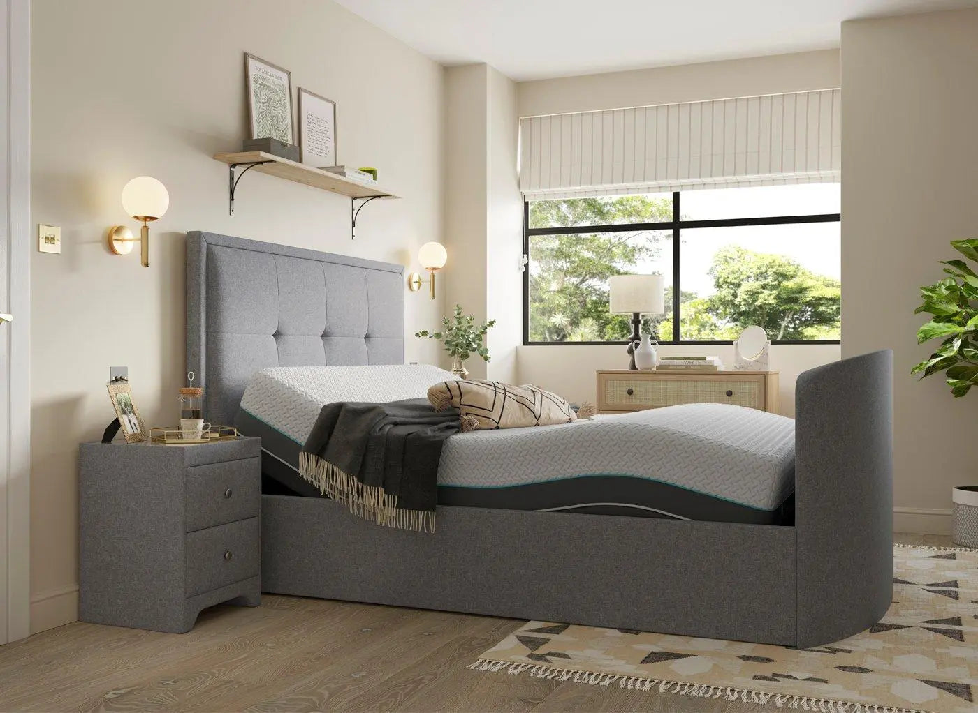 Hopkins Sleepmotion Adjustable Ottoman TV Bed - Grey Dreams