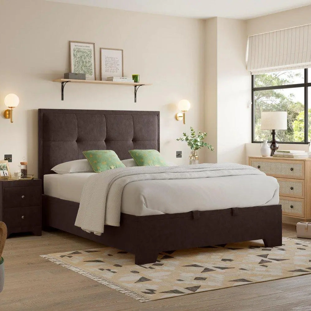 Hopkins Upholstered Ottoman Bed Frame - Brown Dreams