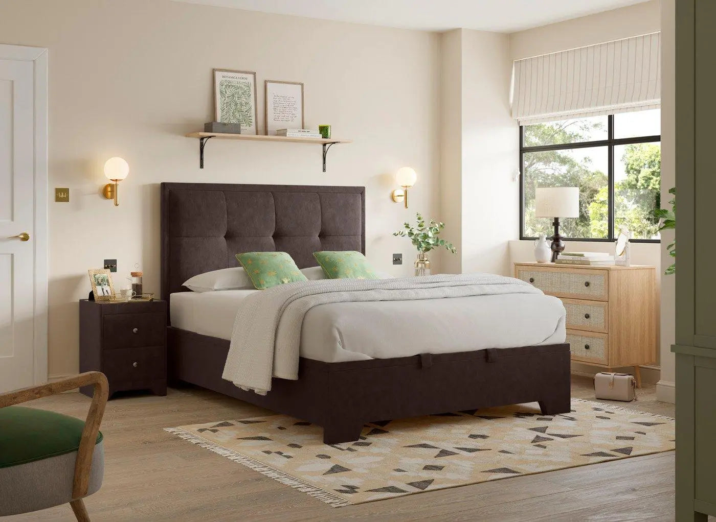 Hopkins Upholstered Ottoman Bed Frame - Brown Dreams