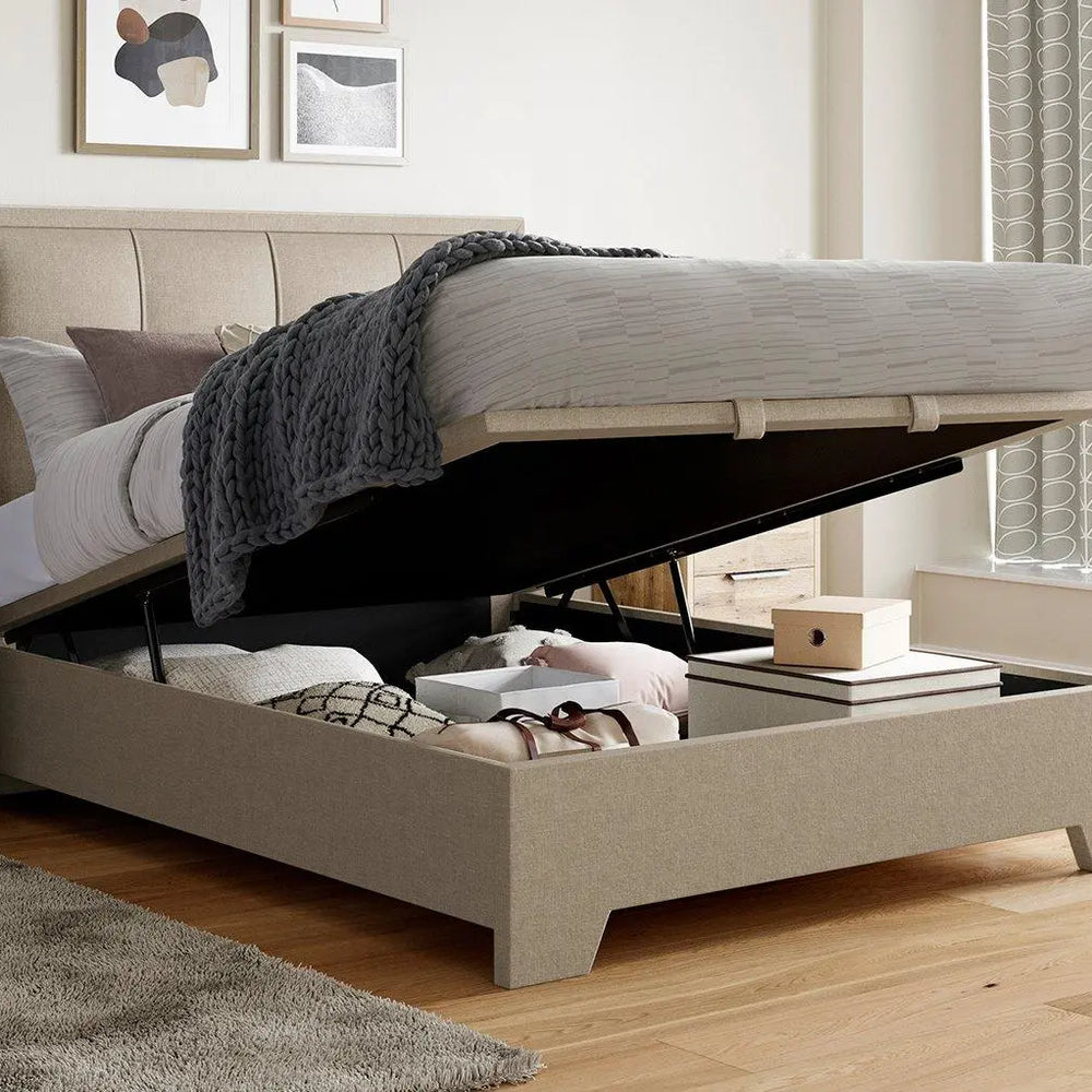 Hopkins Upholstered Ottoman Bed Frame - Cream Dreams