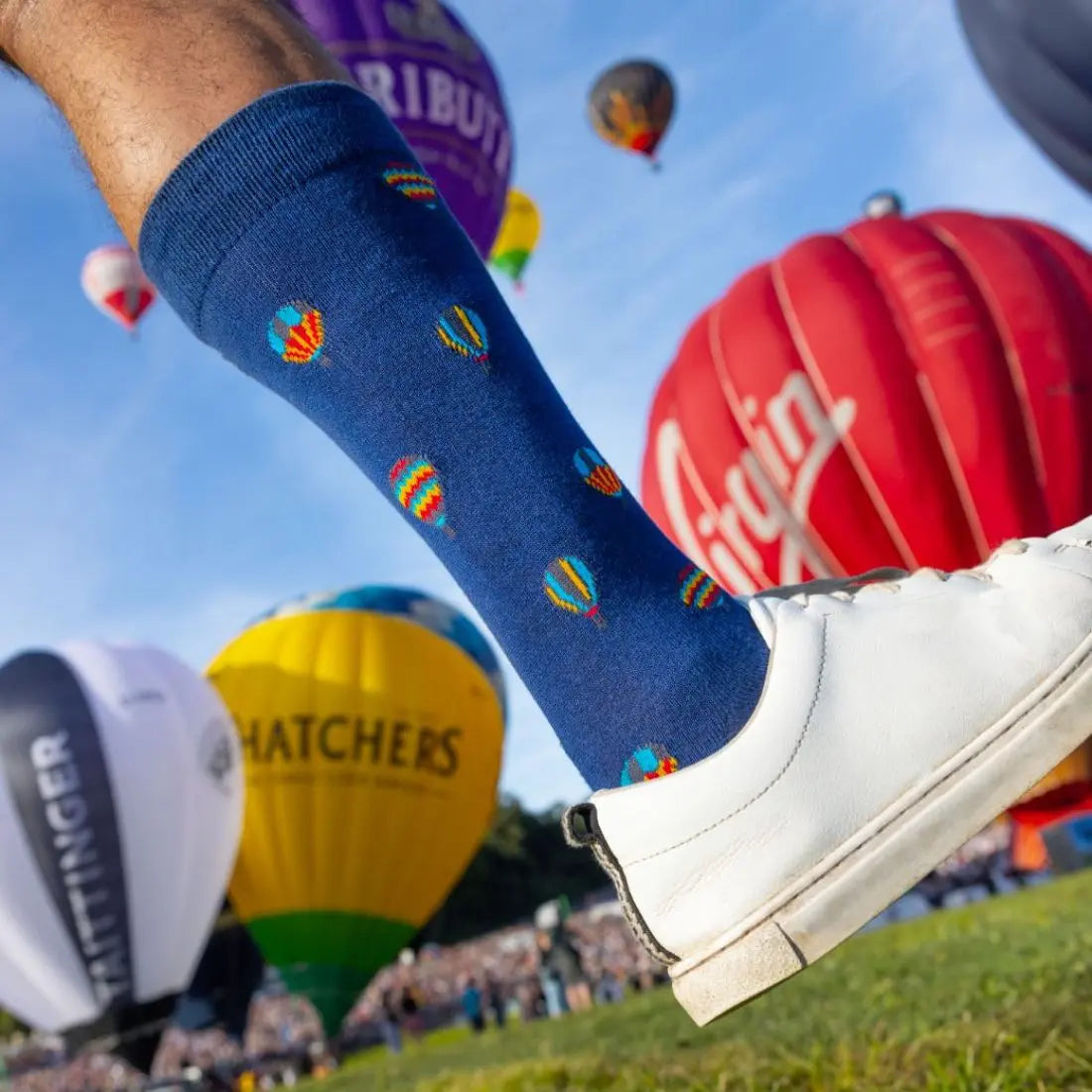 Hot Air Balloon Bamboo Socks Swole Panda