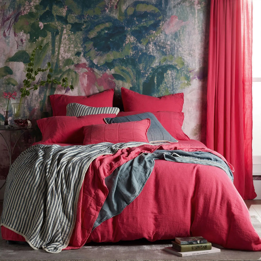 Hot Pink 100% Linen Bed Linen The Secret Linen Store