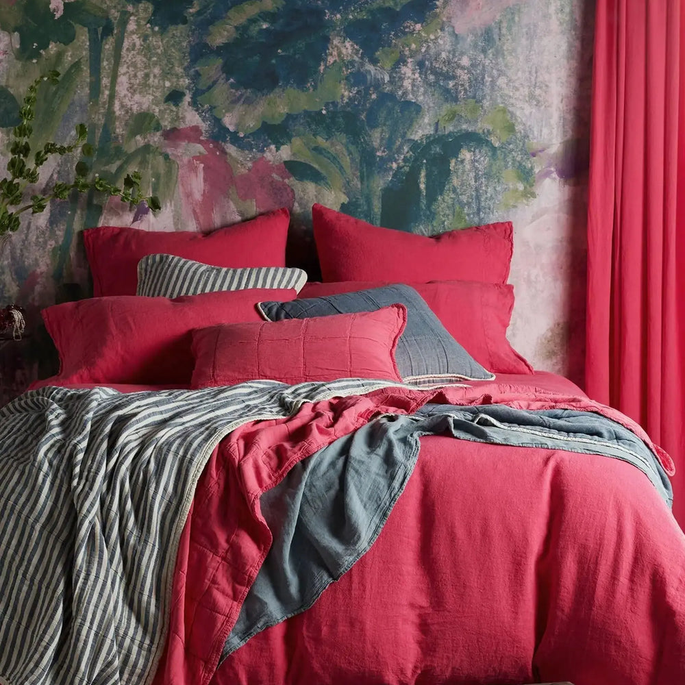Hot Pink 100% Linen Bed Linen The Secret Linen Store