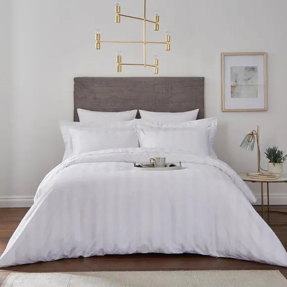 Hotel Cotton 230 Thread Count Stripe Duvet Cover Dunelm