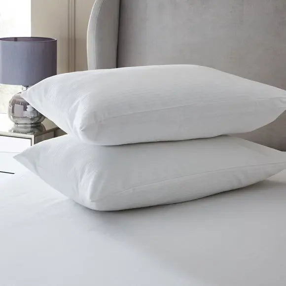 Hotel Pack of 2 Cotton Downproof Pillow Protectors Dunelm