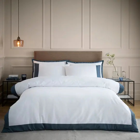 Hotel Portchester 230 Thread Count 100% Cotton Sateen Duvet Cover and Pillowcase Set Dunelm