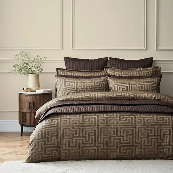 Hotel Tris Greek Key Duvet Cover and Pillowcase Set Dunelm