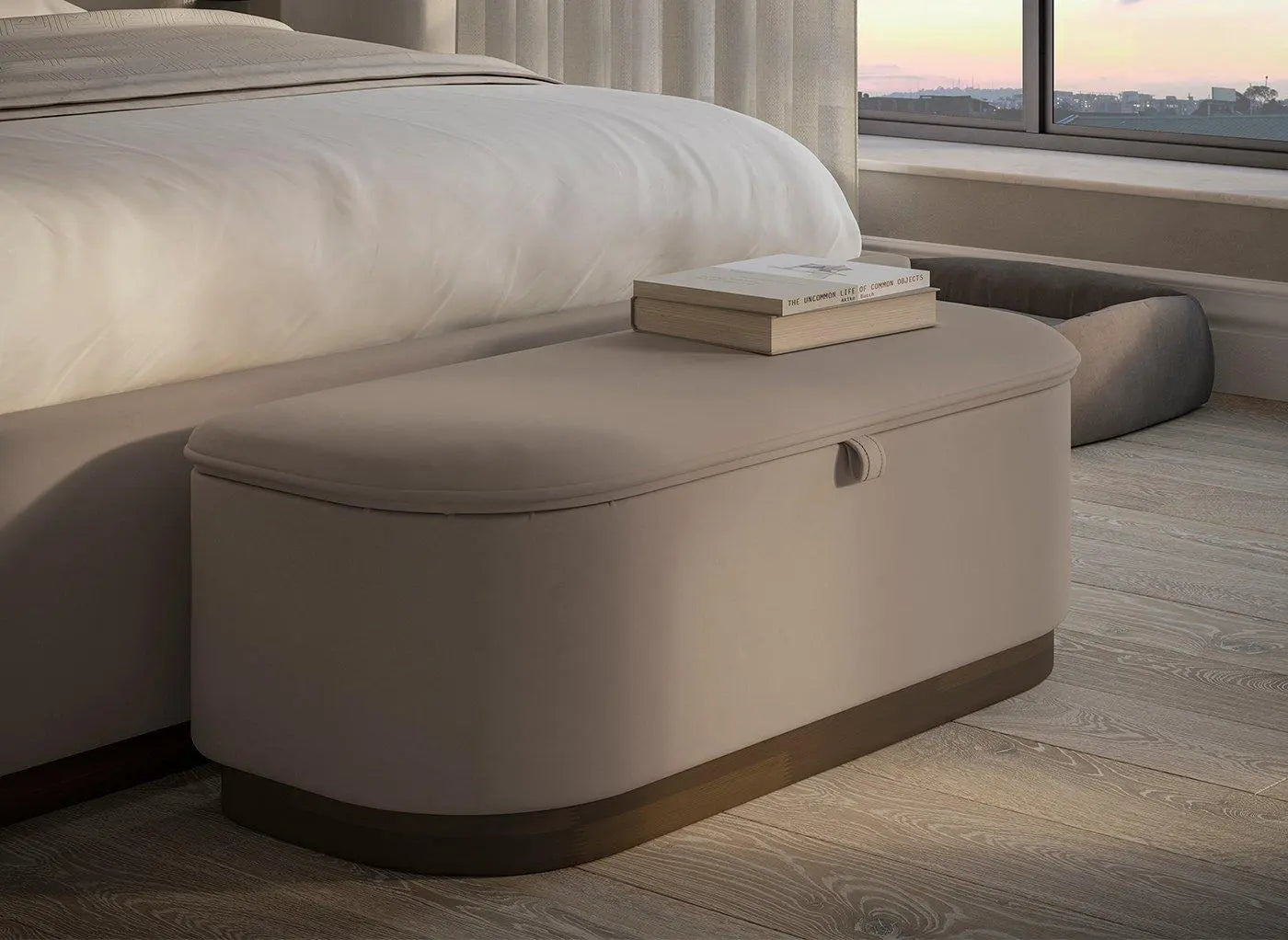 House Beautiful Chloe Upholstered Blanket Box - Beige Dreams