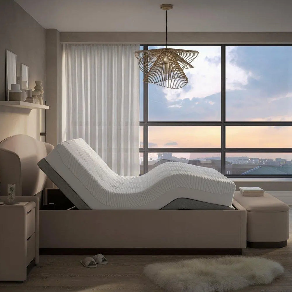 House Beautiful Chloe Upholstered Sleepmotion Adjustable Bed Frame - Beige Dreams